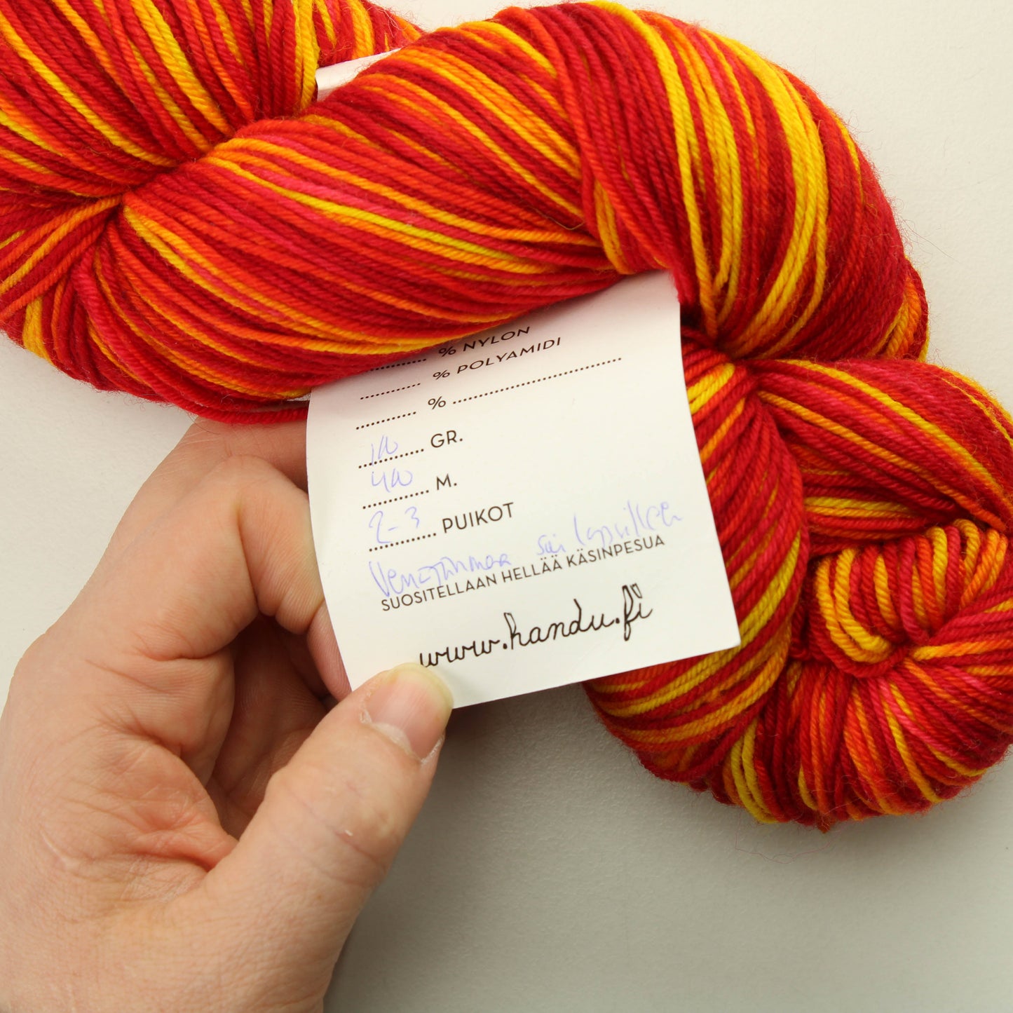 Handu Handdyed Merino - Puna-keltainen