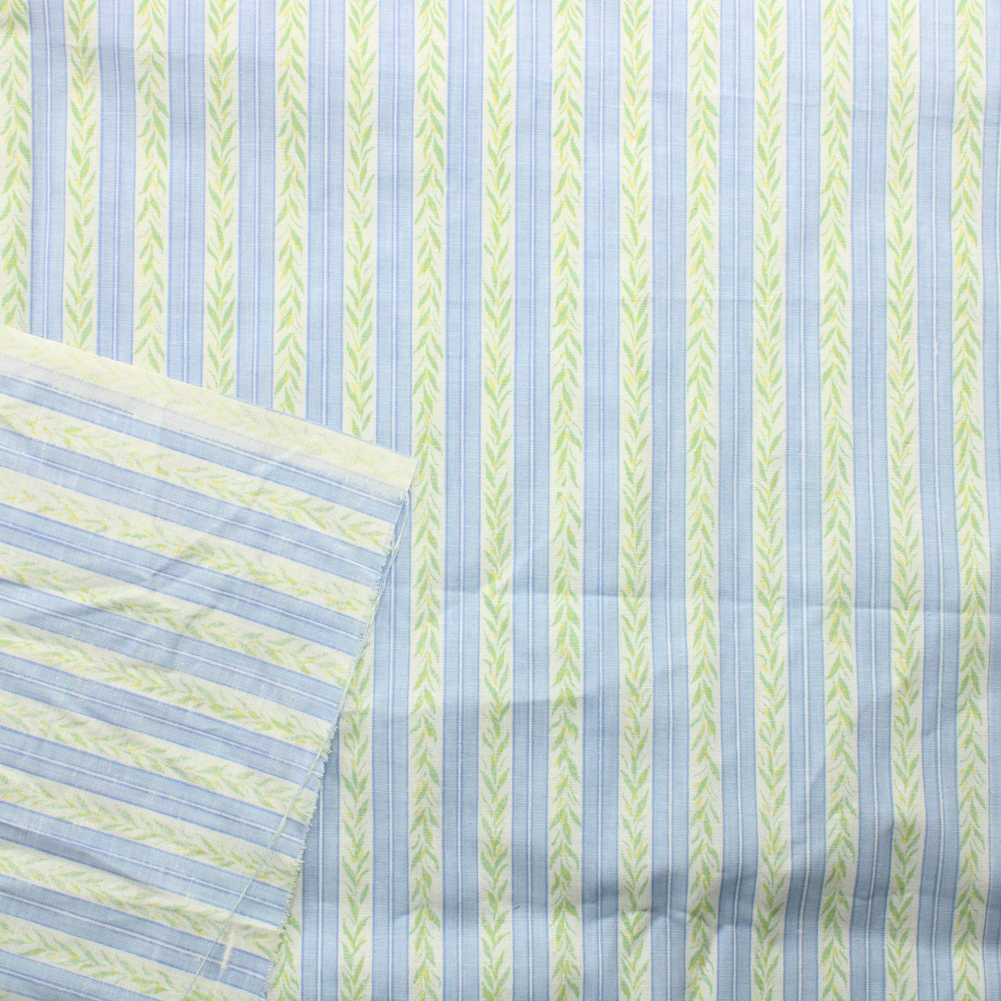 Sinivihreä Köynnösraita Puuvillasekoite - Pala