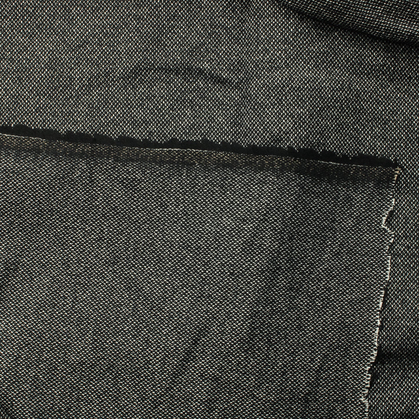 Mustavalkoinen Ohuehko Villasekoitekangas - Pala