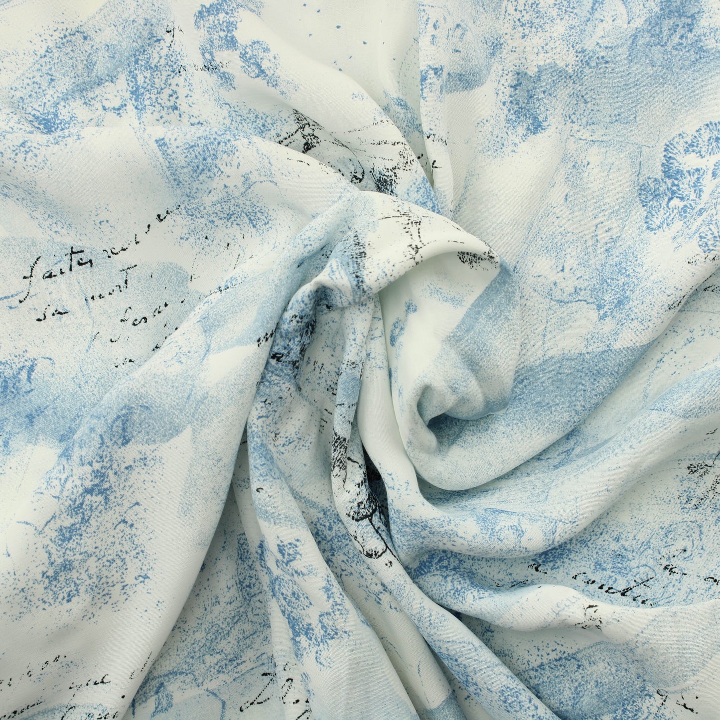 Sinivalkoinen mustakuvioinen Vaatetuskangas - Pala