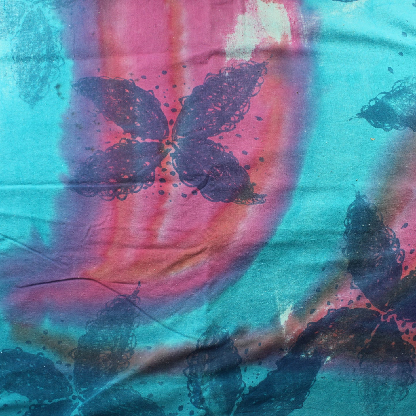 Käsinvärjätty Puuvilla - Pala