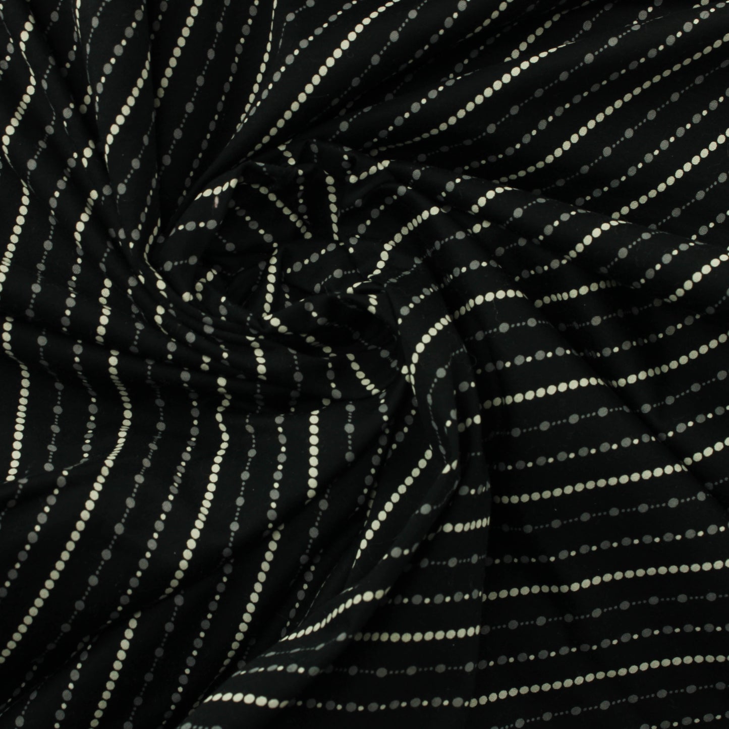 Mustapohjainen vinoraitainen Ohut Trikoo - Pala