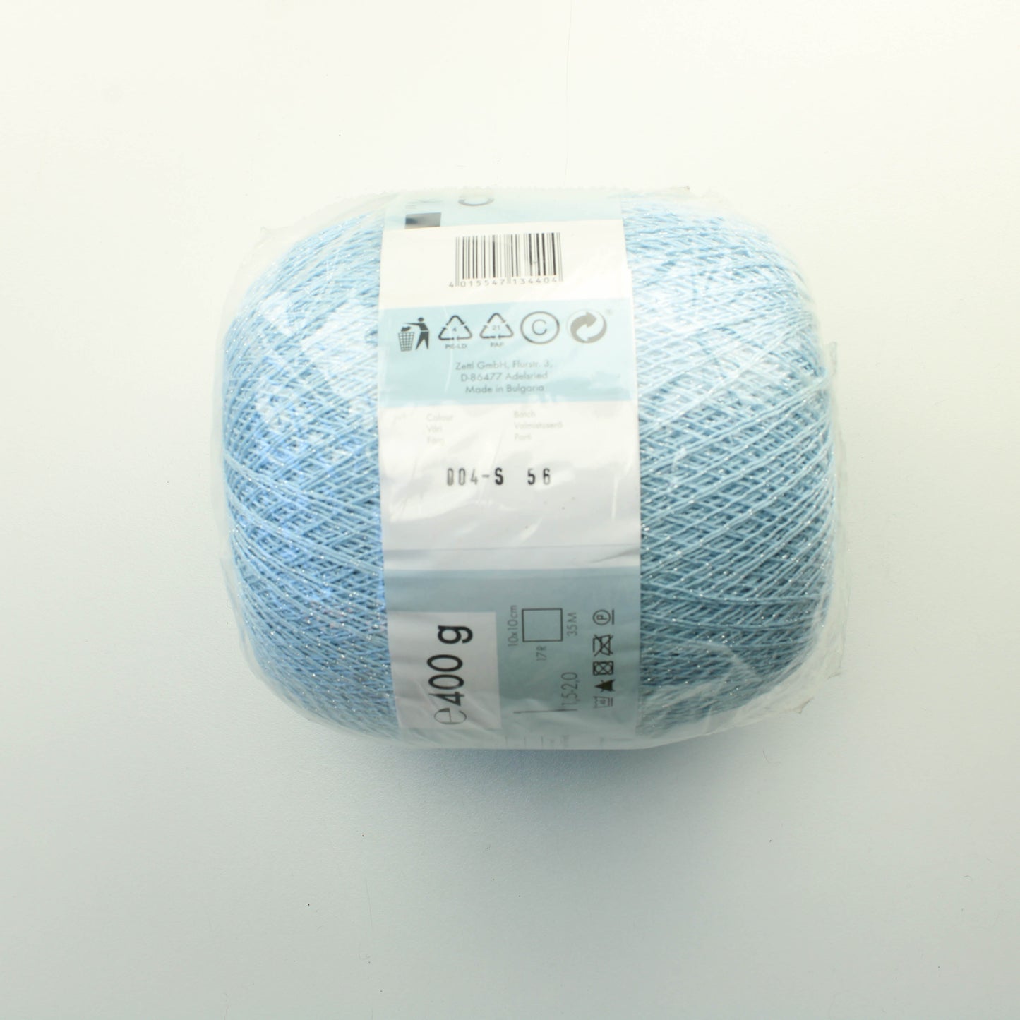 Zettl King Brilliant glitter-effect crochet thread - Vaaleansininen ja hopea