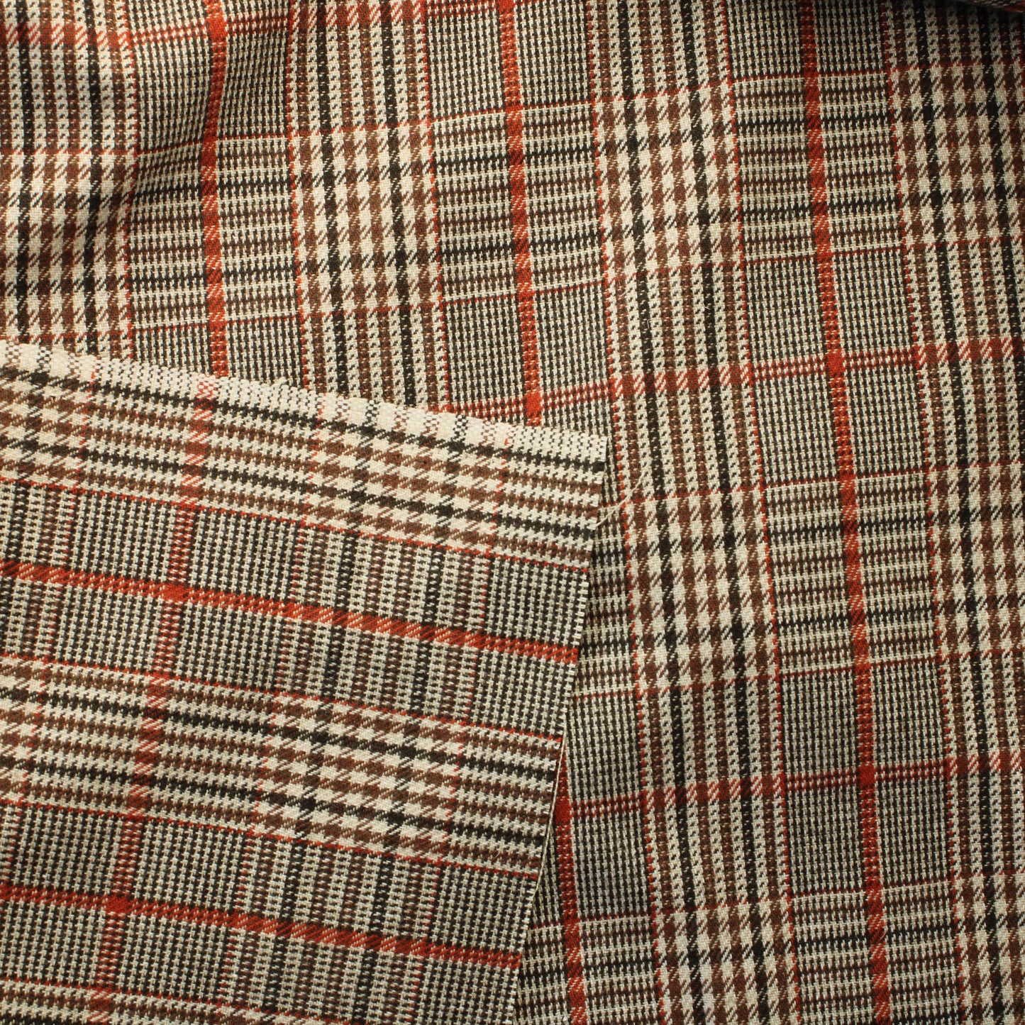 Ruskea ruudullinen Vintage Villakangas - Pala