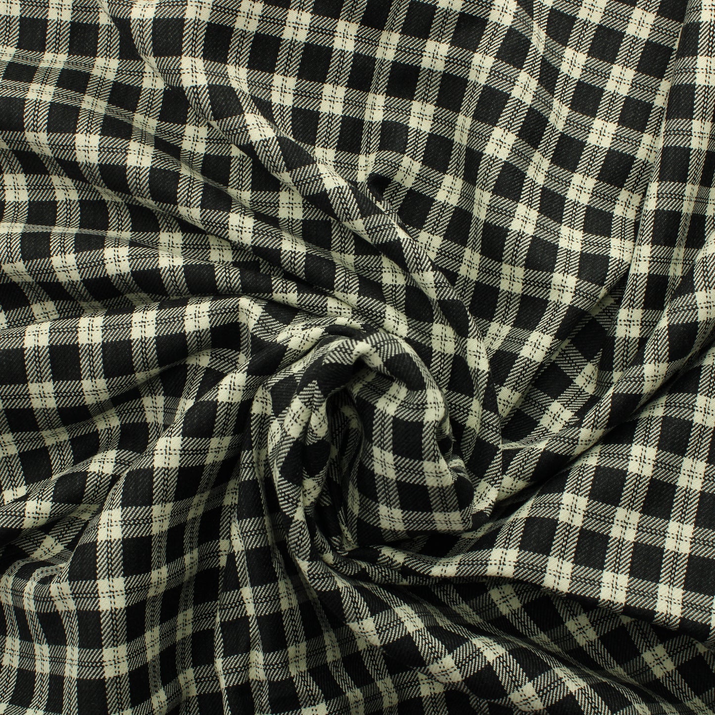 Mustavalkoinen ruudullinen Villakangas - Pala