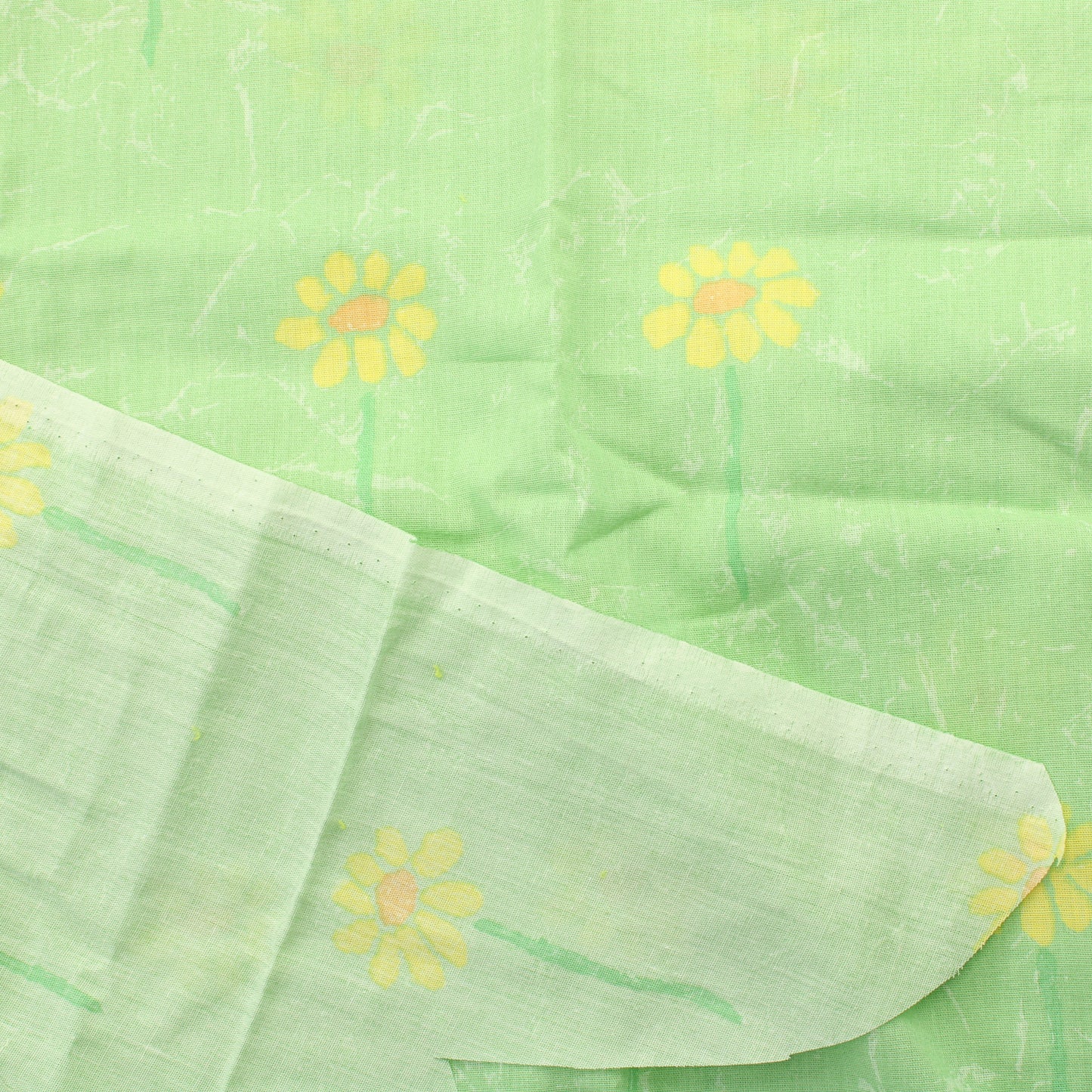 Vihreä Keltakukkainen Ohut Puuvilla - Pala