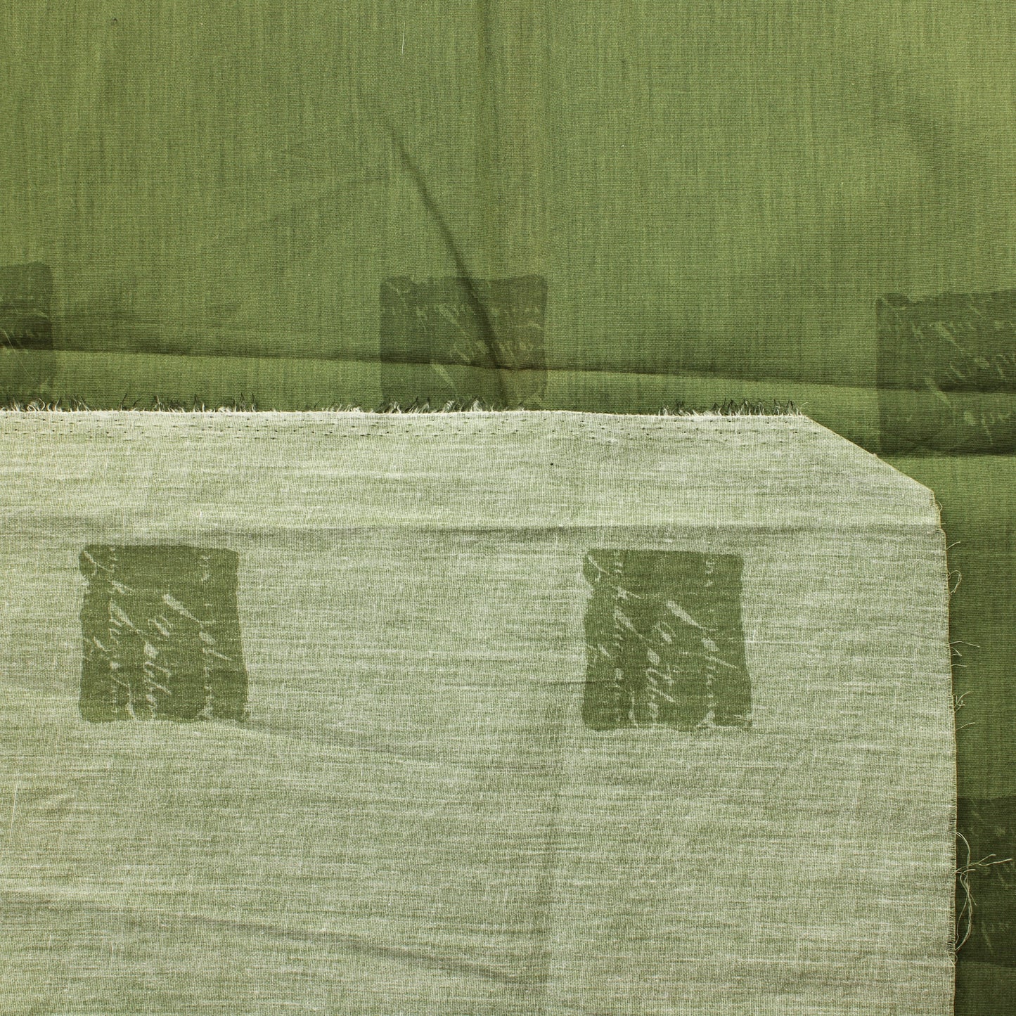 Vihreä neliökuvioinen Puuvillasekoite - Pala