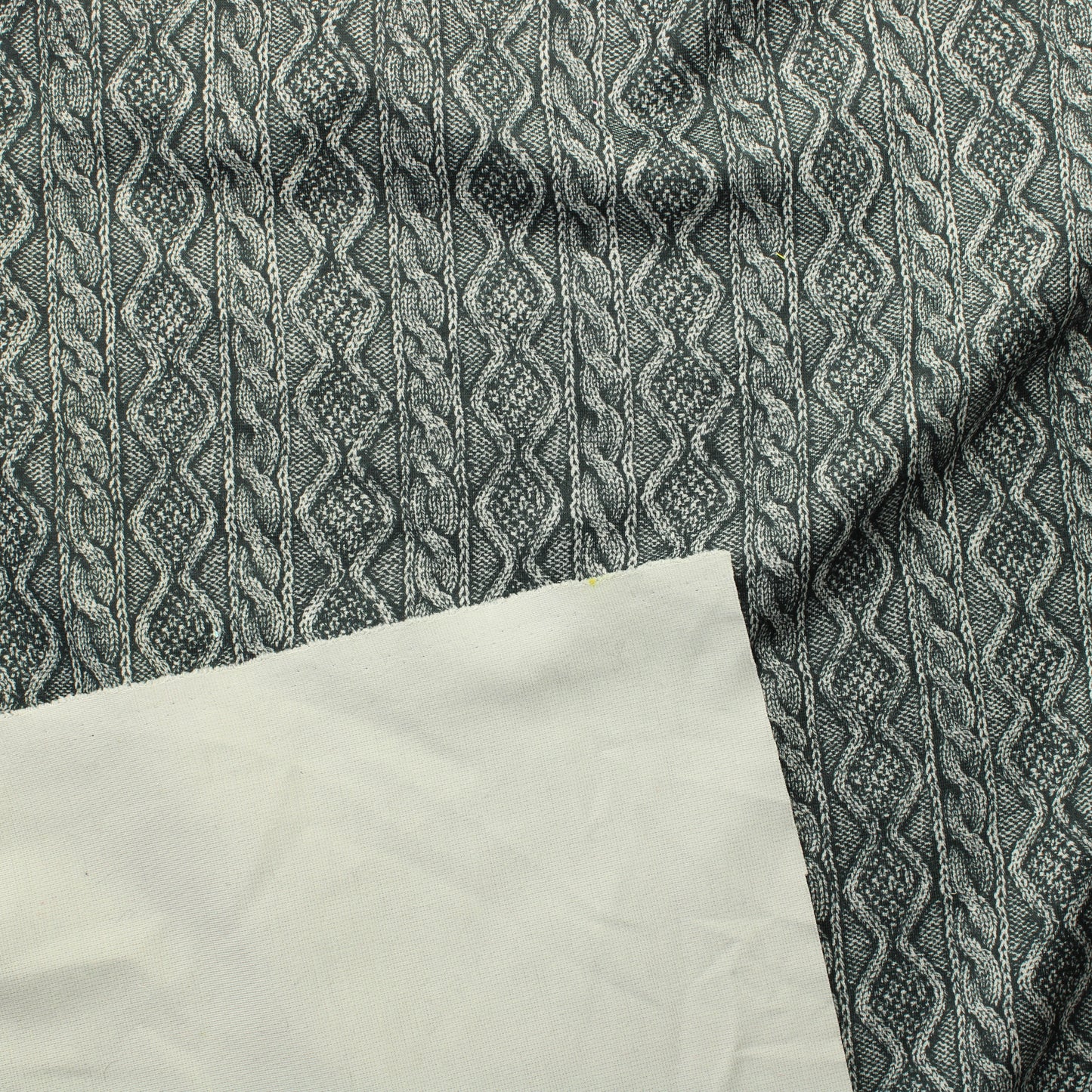 Tummanharmaa neuloskuvioinen Tekokuituinen Neulos - Pala