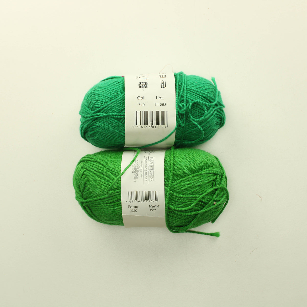 Vihreitä puuvillalankoja - Lankapussi 252 (390g)