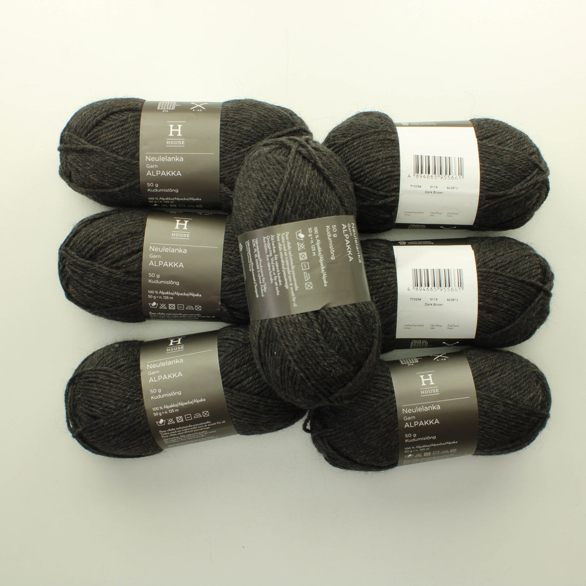 House Neulelanka Alpakka - 6119 Dark Brown Lankapussi 741 (350g)