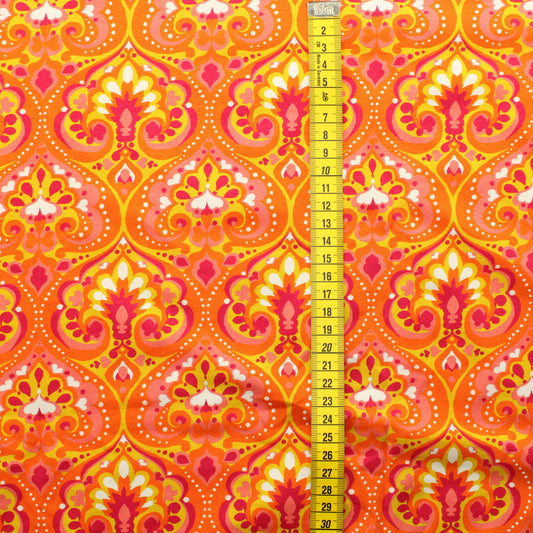 Oranssinsävyinen Paisley Trikoo - Pala