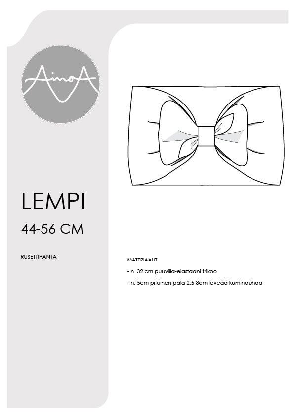 Lempi Rusettipanta - Paperikaava