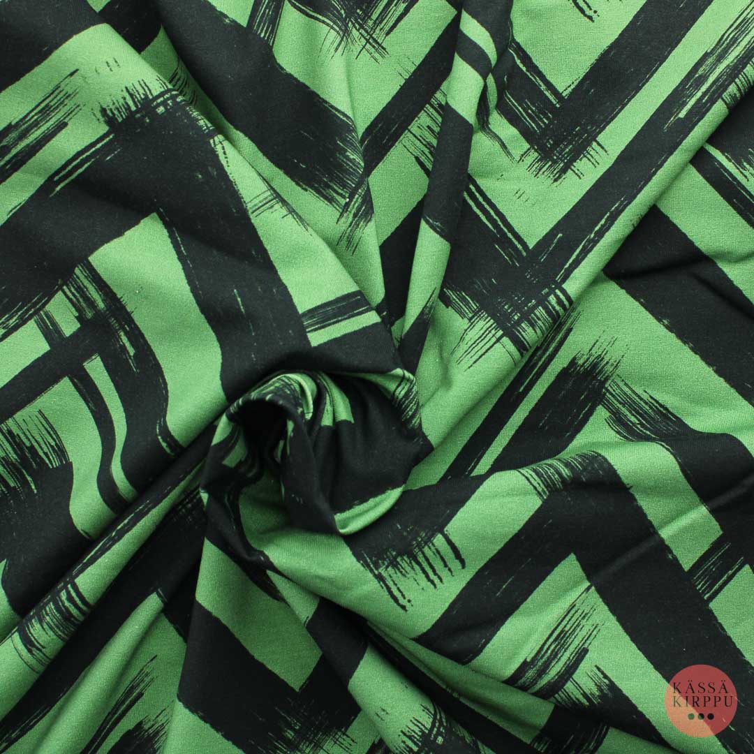 Ommellinen siksak vihreä Trikoo - Pala