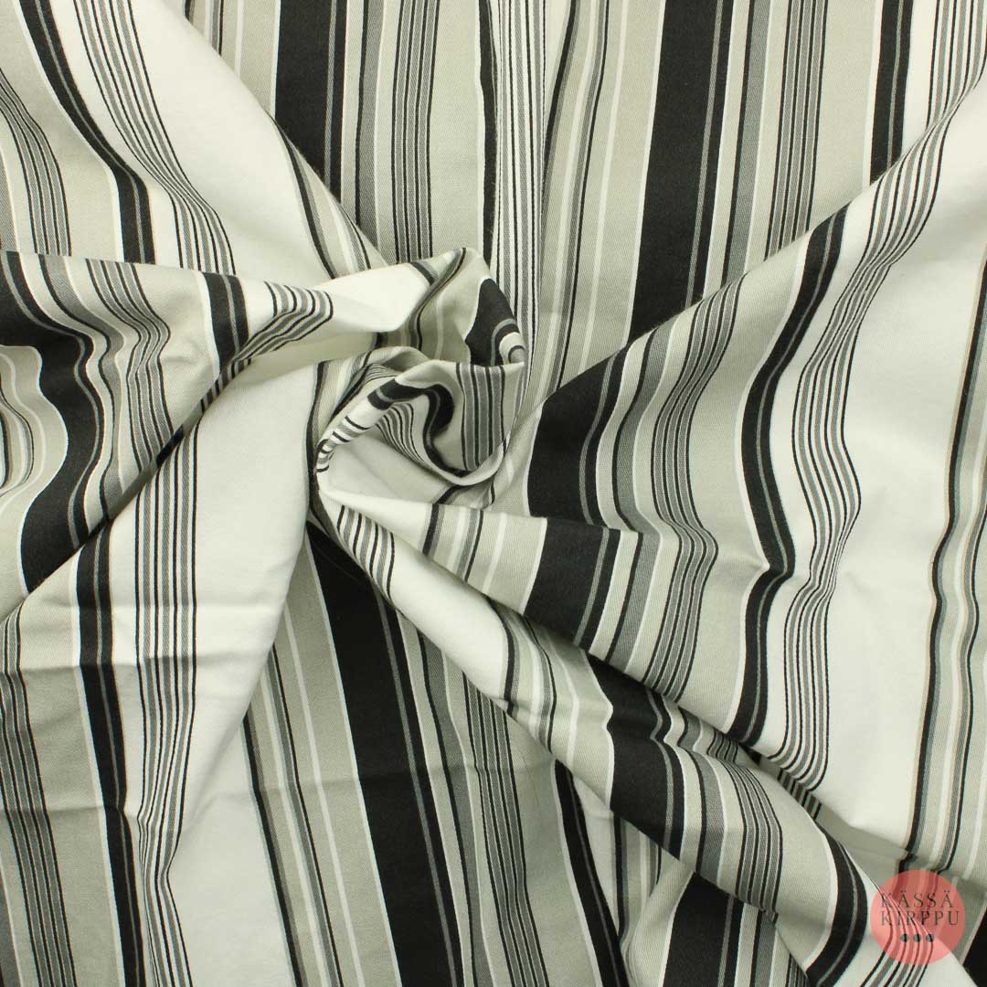 Harmaa-valkoinen raita Puuvilla - Pala