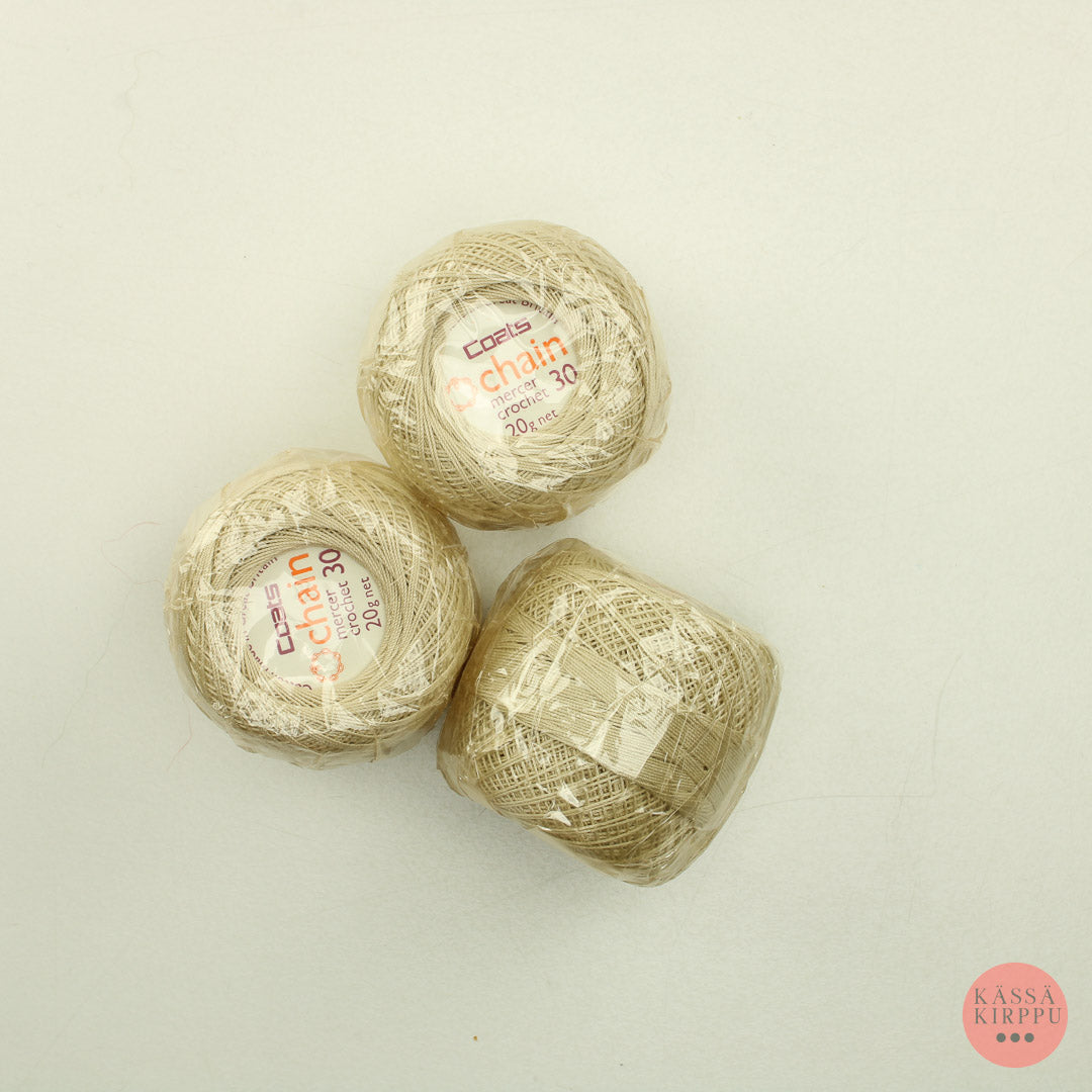 Coats Chain mercer crochet 30 - vaalea beige - Lankapussi