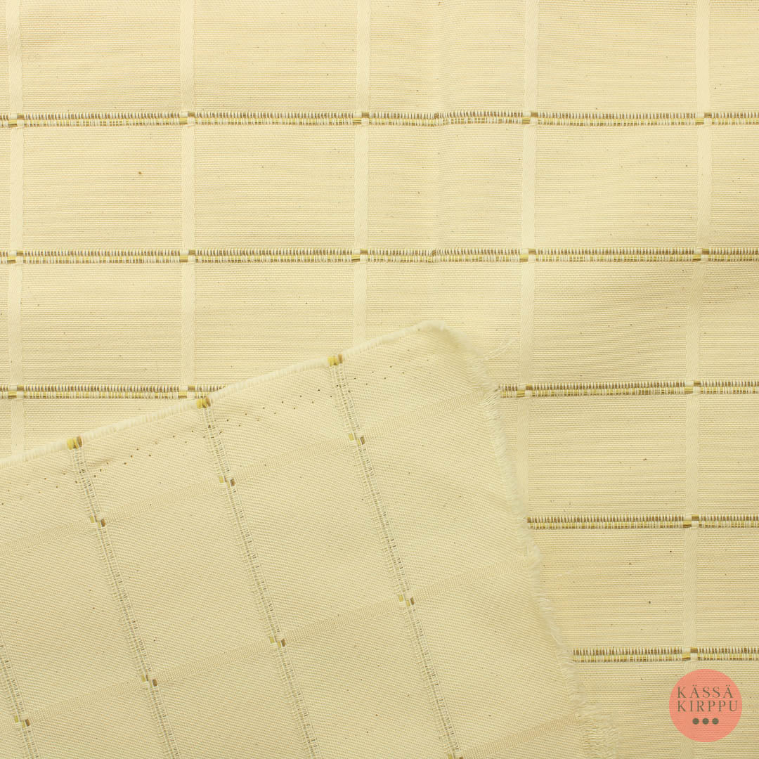 Luonnonvalko-beige ruutu Puuvilla - Pala