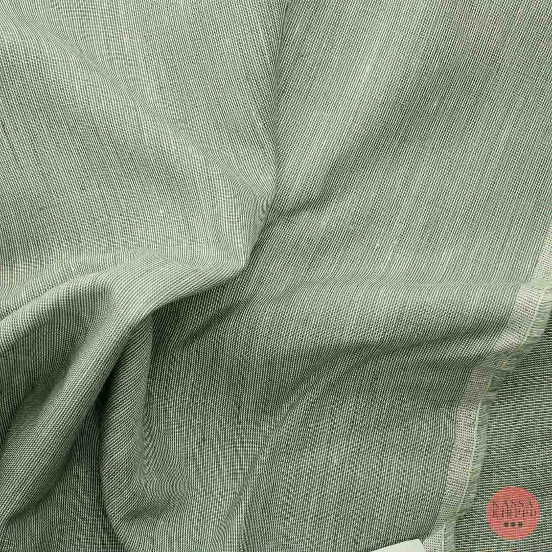 Eurokangas Vihertävä meleerattu Sisustuskangas - Pala