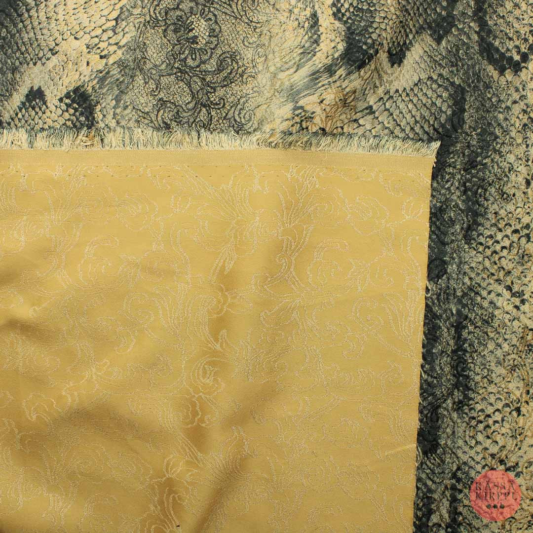 Käärmekuvioinen kukka vaatetuskangas - Pala