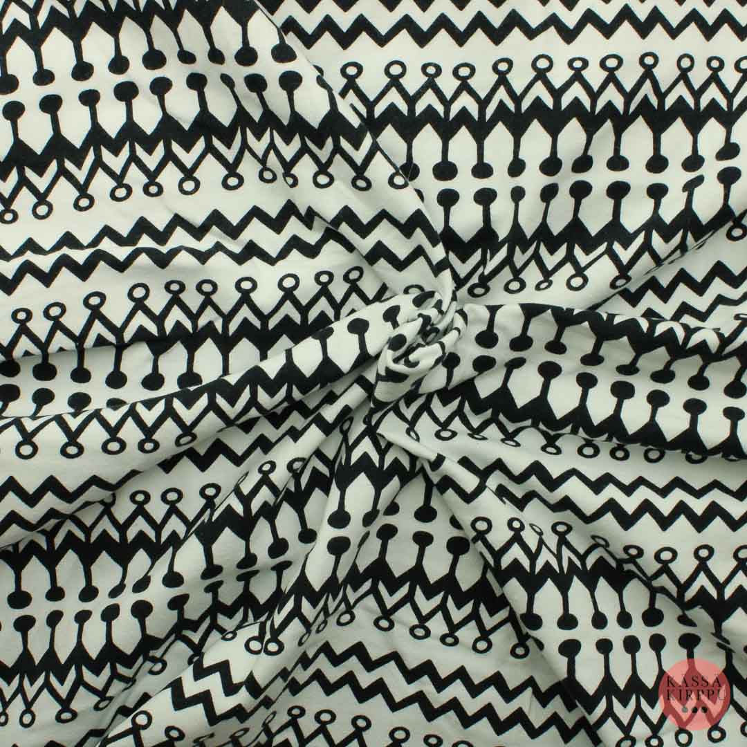 Musta-valkoinen Kuvio Trikoo - Pala