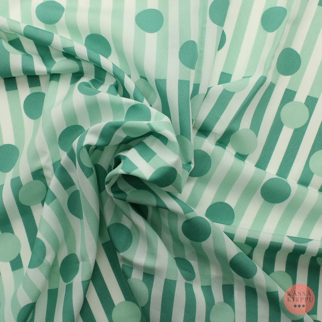 Ohut turkoosi-valkoinen Vaatetuskangas - Pala