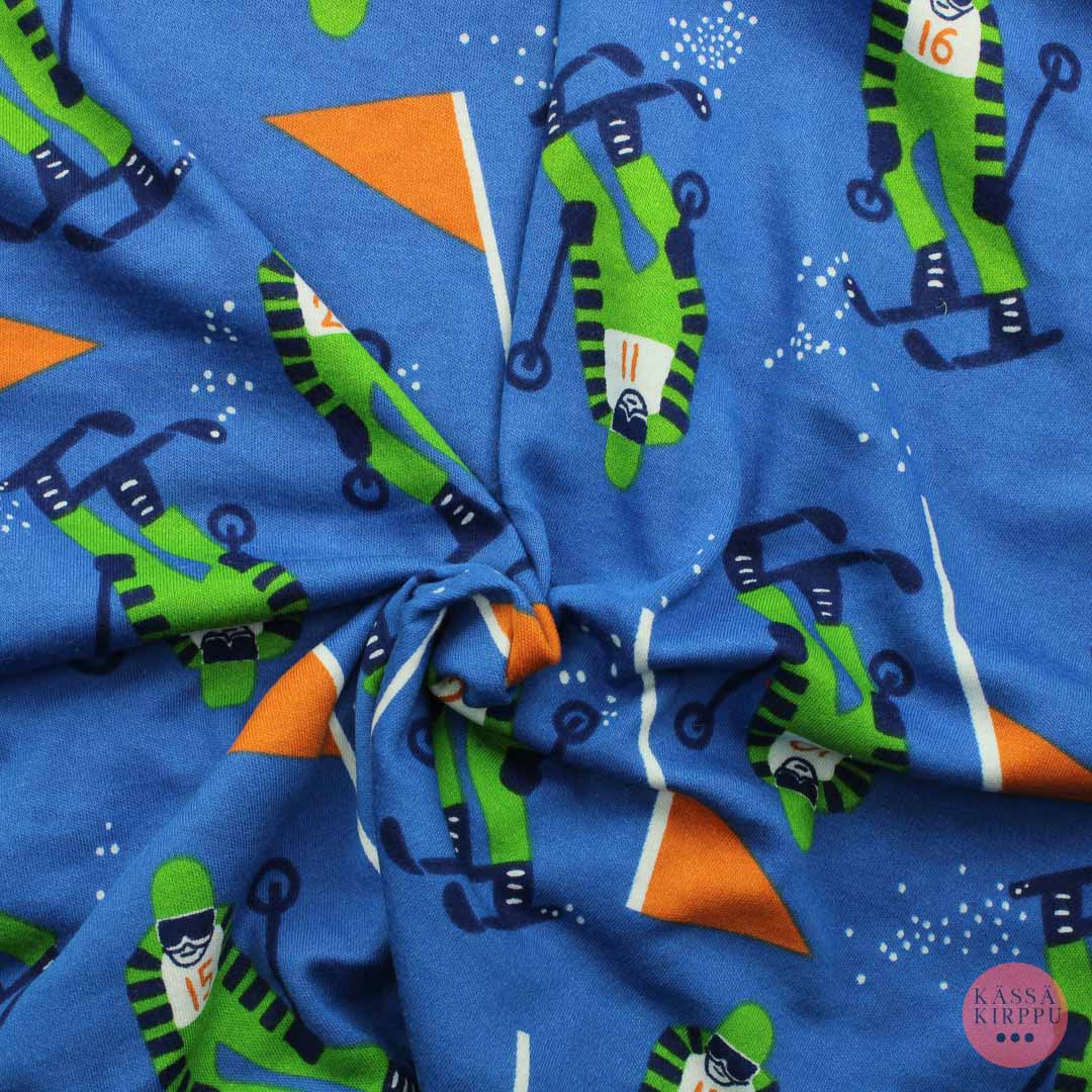 Sininen lasketteluaiheinen Trikoo - Palapaketti