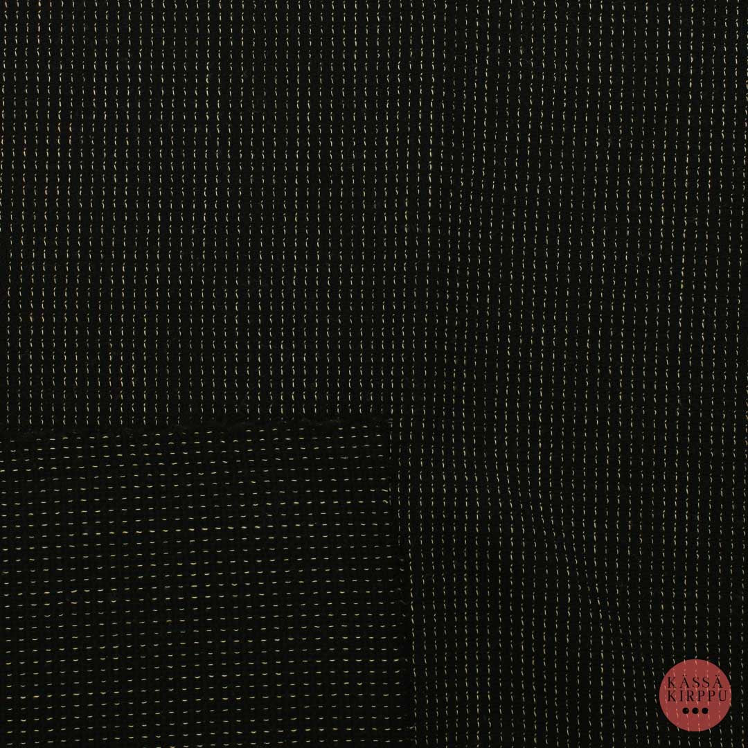 Musta beige katkoviivaraitainen Vaatetuskangas - Palapaketti