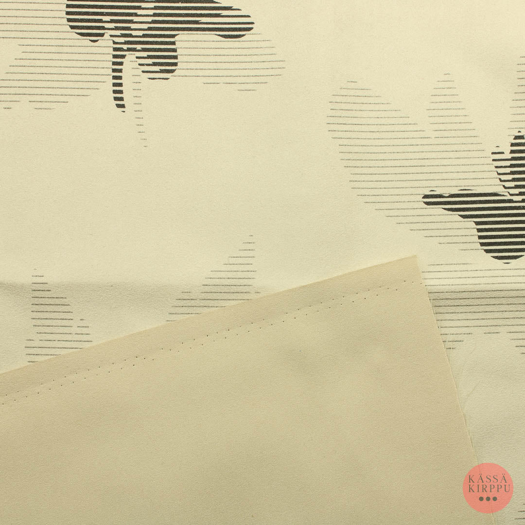 Vaalea beige harmaakukallinen Sisustuskangas - Pala