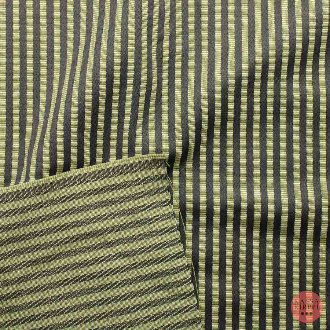 Harmaa vihreä raidallinen Sisustuskangas - Pala