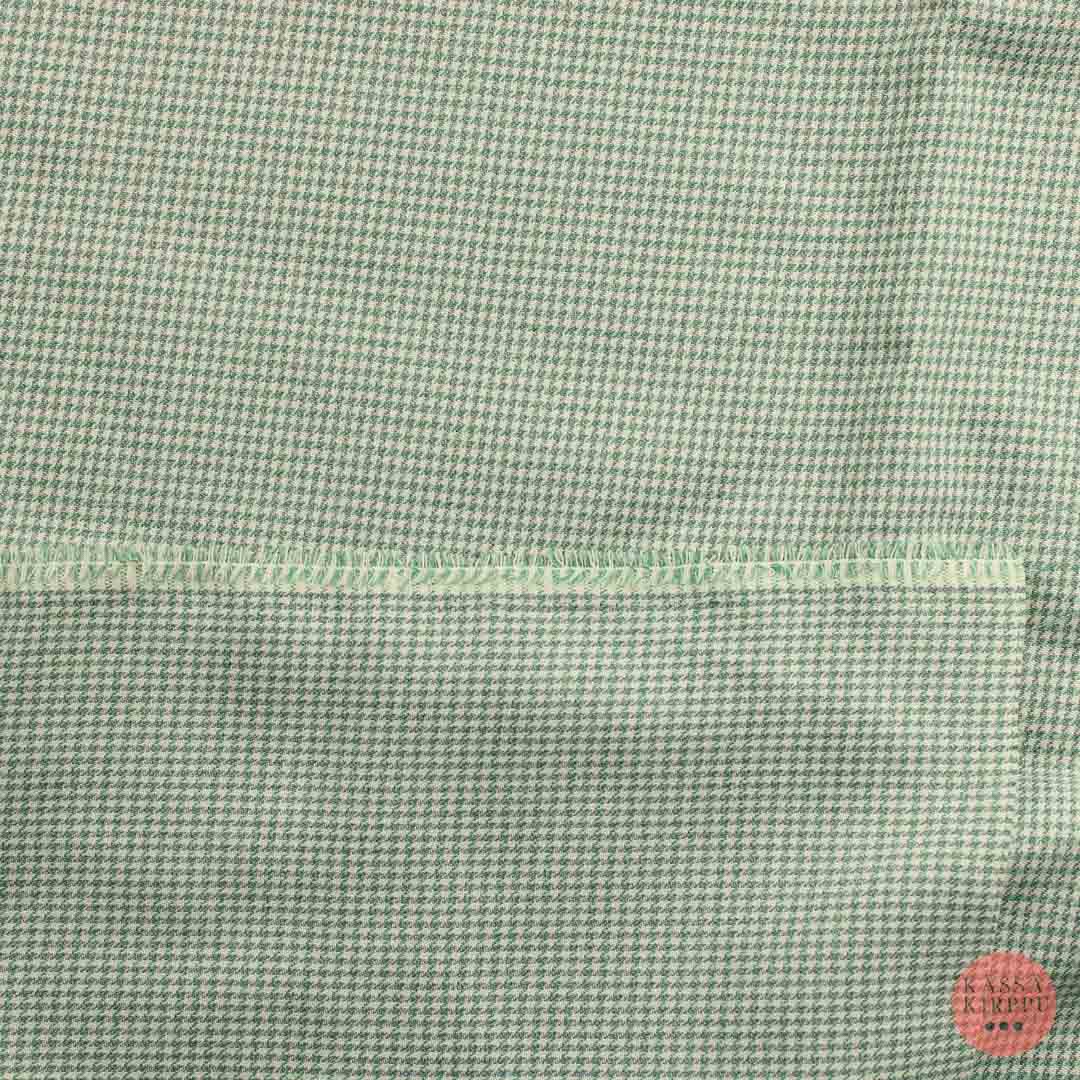 Sini-vihreä-luonnonvalkoinen ruudullinen Vaatetuskangas - Pala