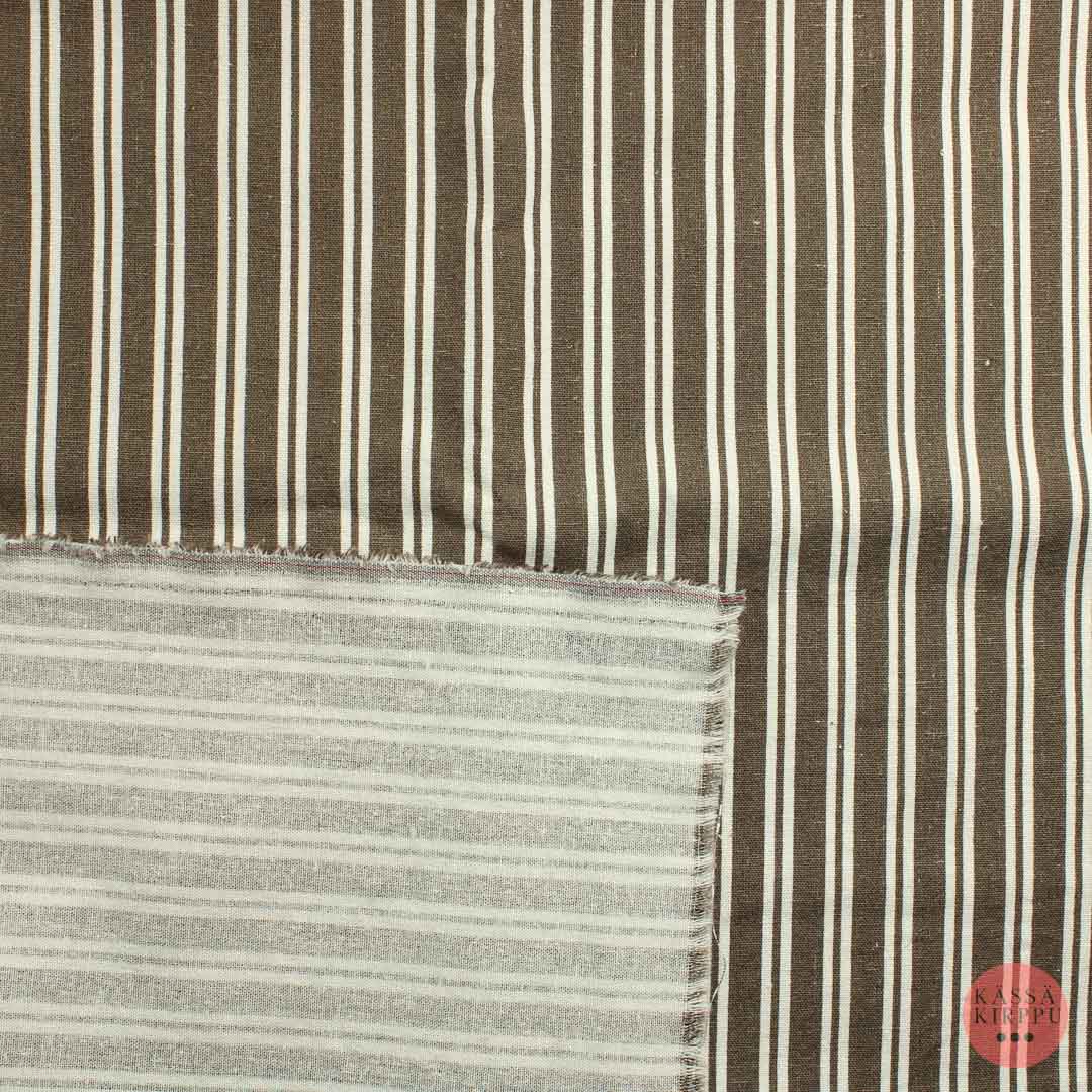 Ruskeavalkoinen pystyraitainen Puuvillasekoite - Pala