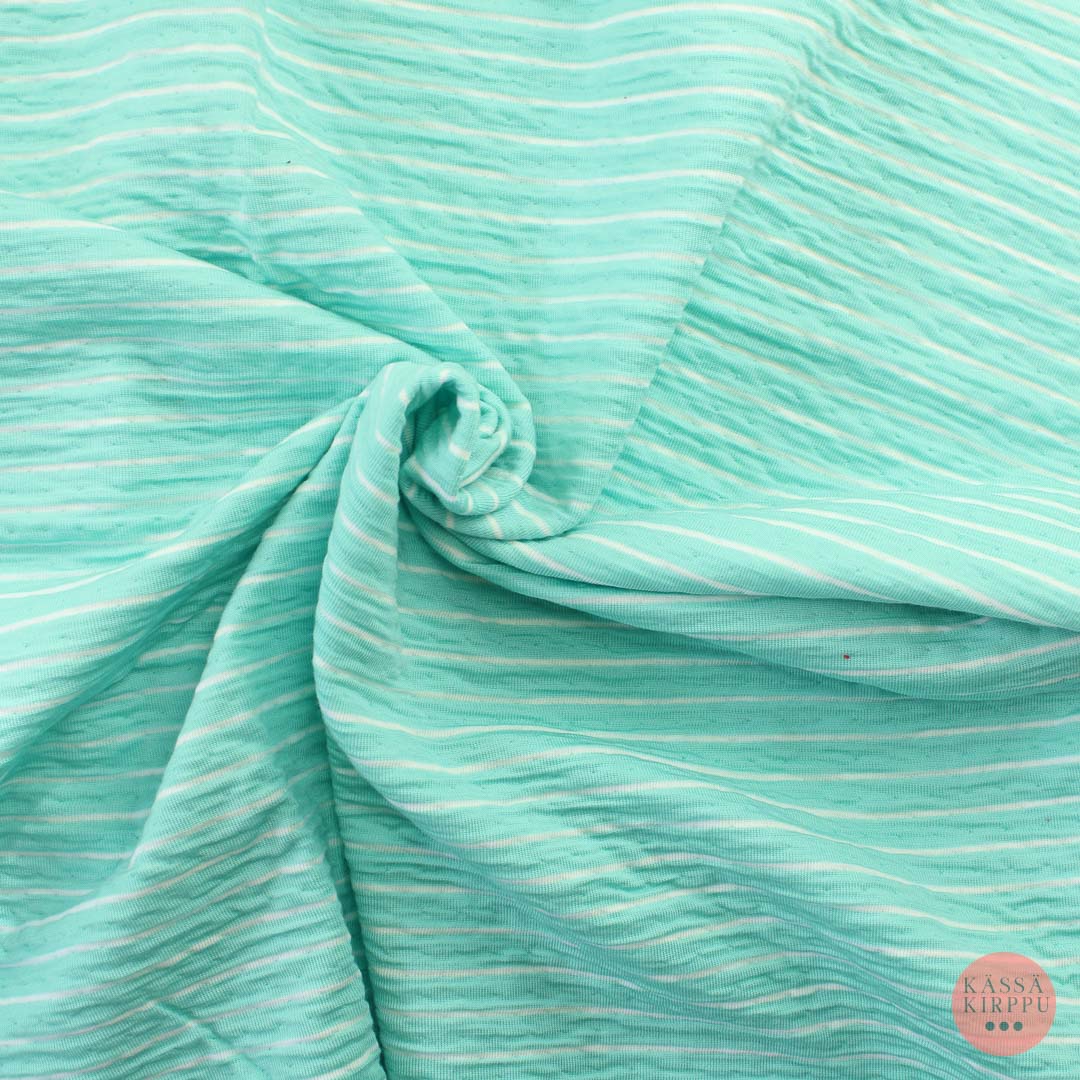 Turkoosi-valko raitainen Neulos - Pala