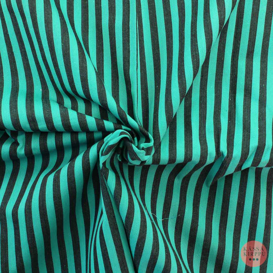 VIhreä-musta raidallinen Puuvillasekoite - Pala