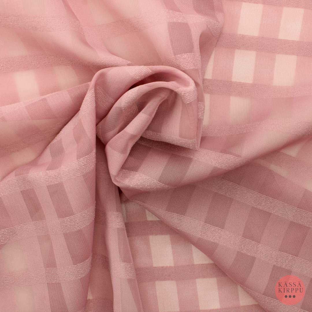 Roosa ruutupintainen valoverhokangas - Pala