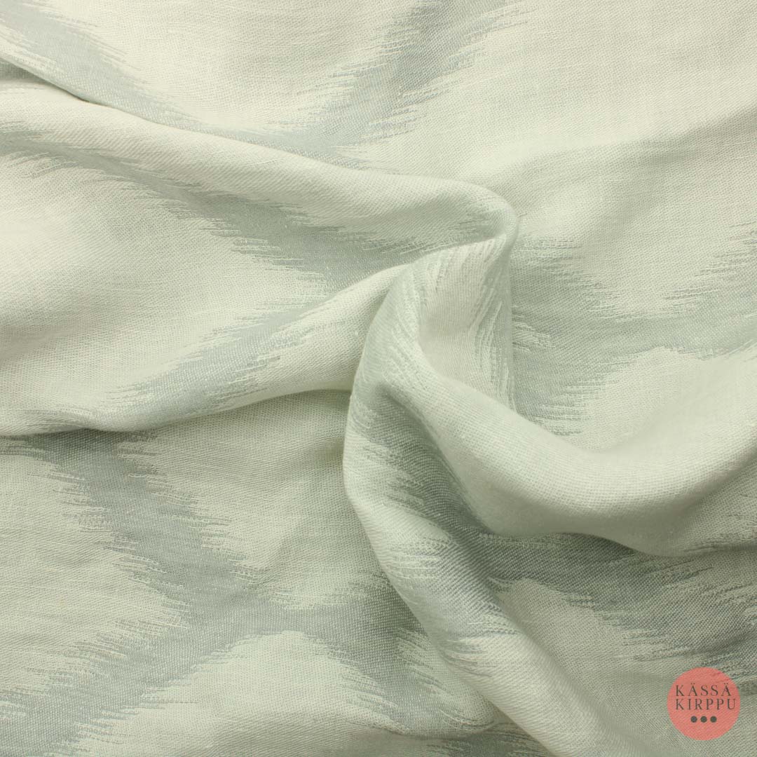 Harmaa salmiakkikuvioinen Puuvilla-pellava - Pala