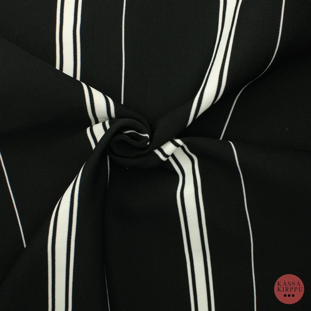 Mustavalkoinen raidallinen tekokuitu Neulos - Pala