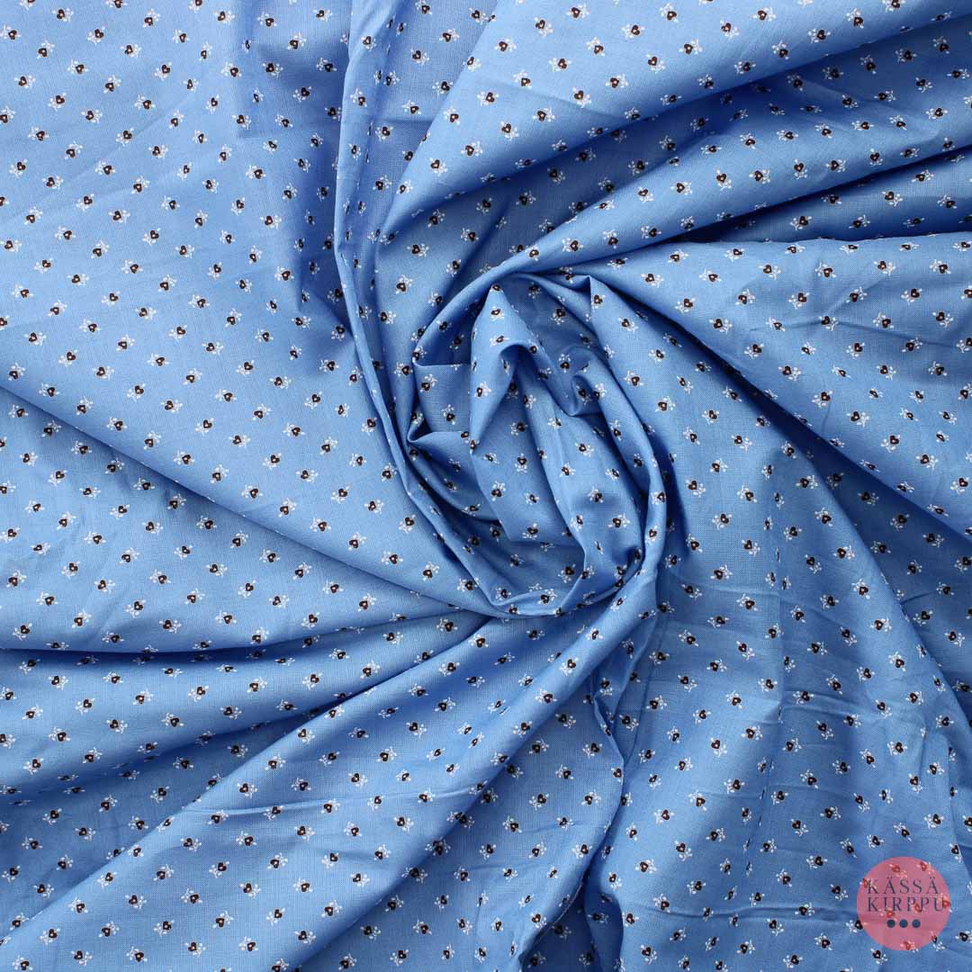 Sininen pienikukkainen ohut retro Puuvilla - Pala