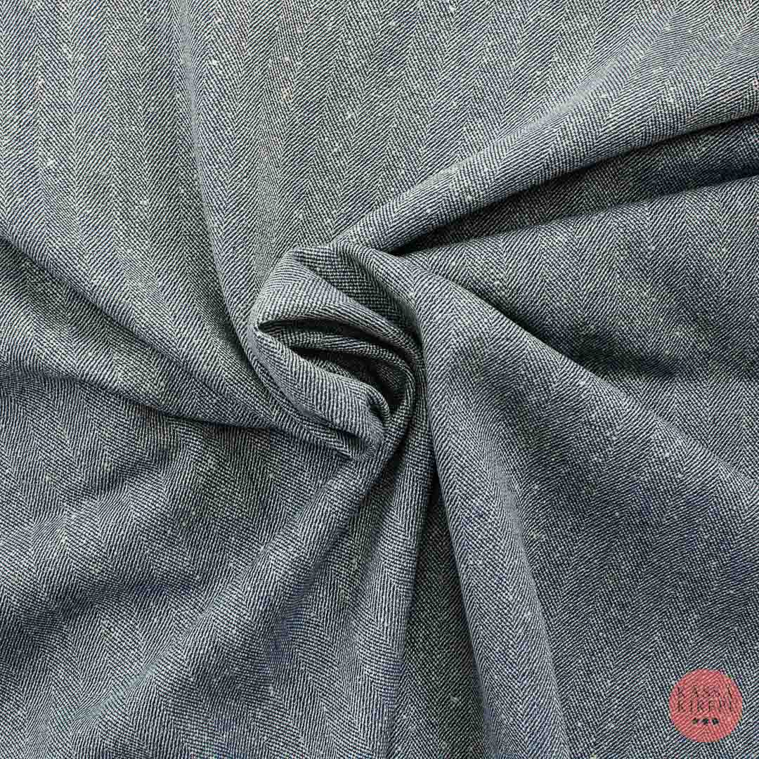 Kalanruotokuvioinen sinivalkoinen Villasekoitekangas - Pala