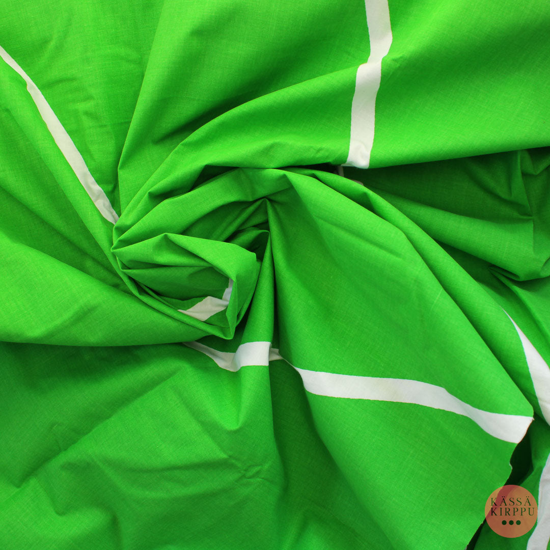 Vintage Vinoraitainen vihreä-valkoinen Puuvilla - Pala