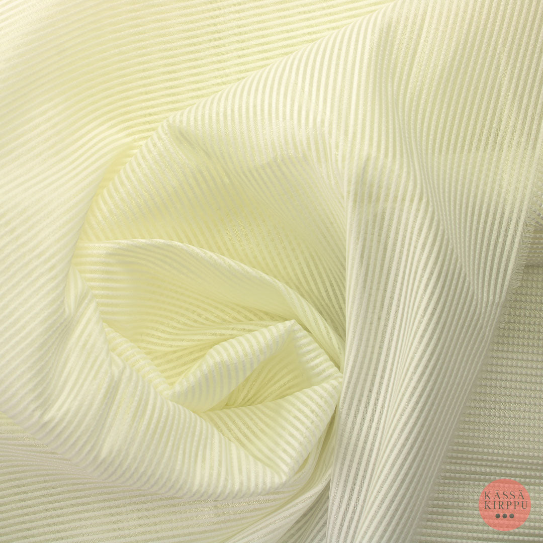 Valkoinen raidallinen Verhokangas - Pala