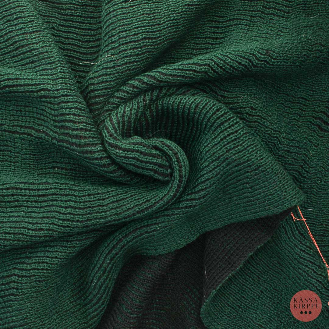 Vihreä-musta Villasekoiteneulos - Pala