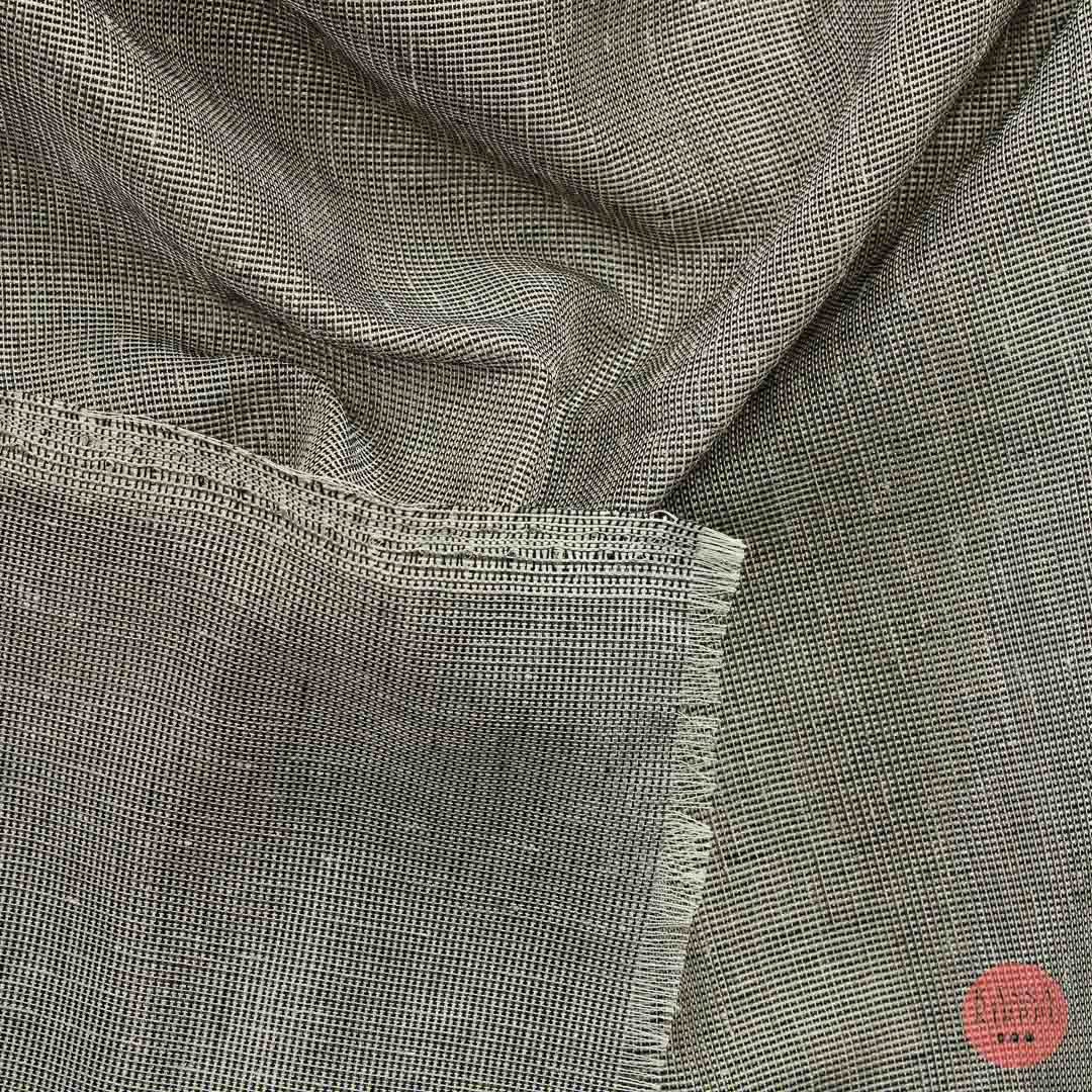 Tummanharmaa Hopeanhohtoinen Valoverhokangas - Pala