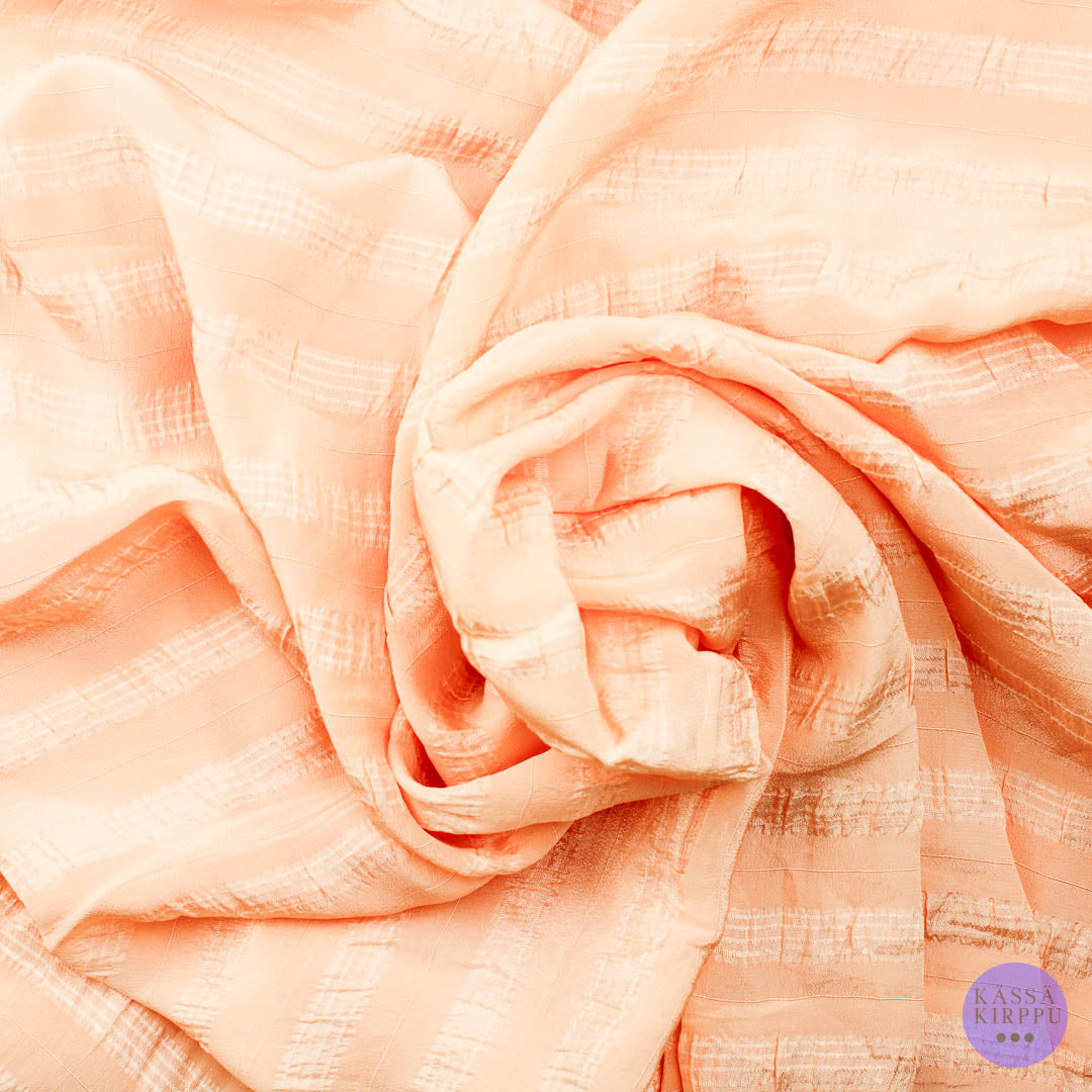 Peach Horizontal Stripe Synthetic Fiber - Piece