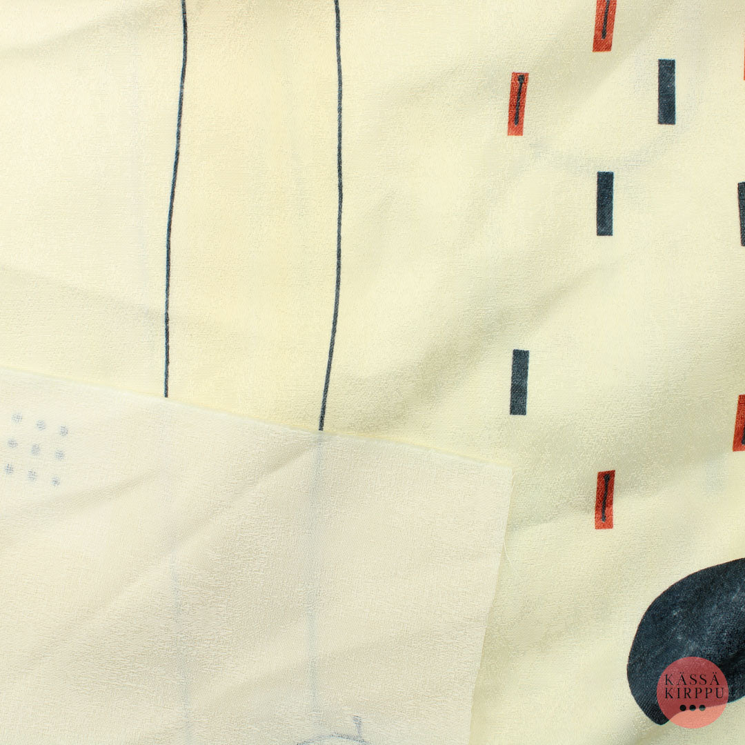 Kellertäväpohjainen pallo-viiva kuvio Verhokangas - Pala