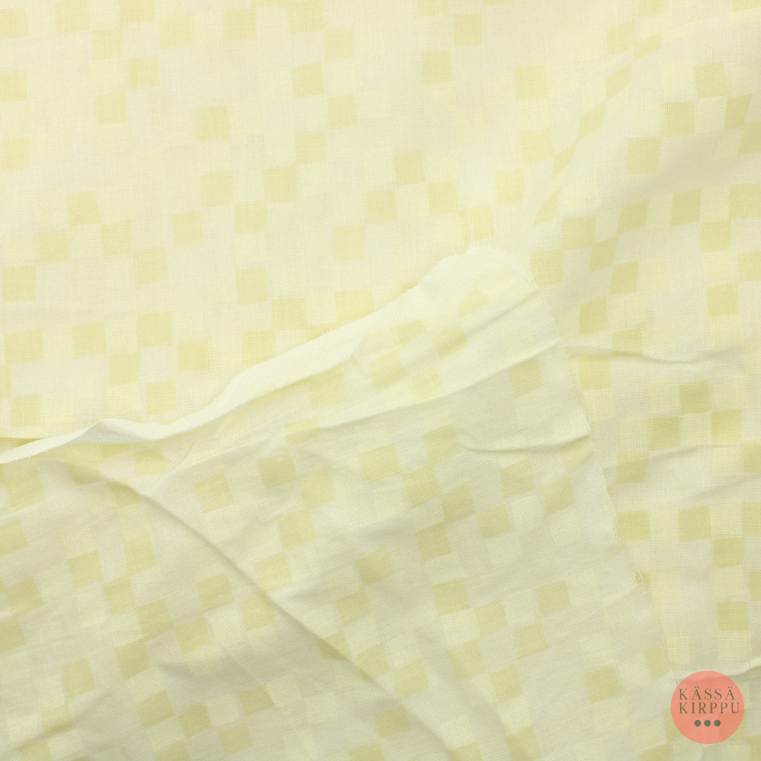 Luonnonvalko-kellertävä pikkuruutu Verhokangas - Pala