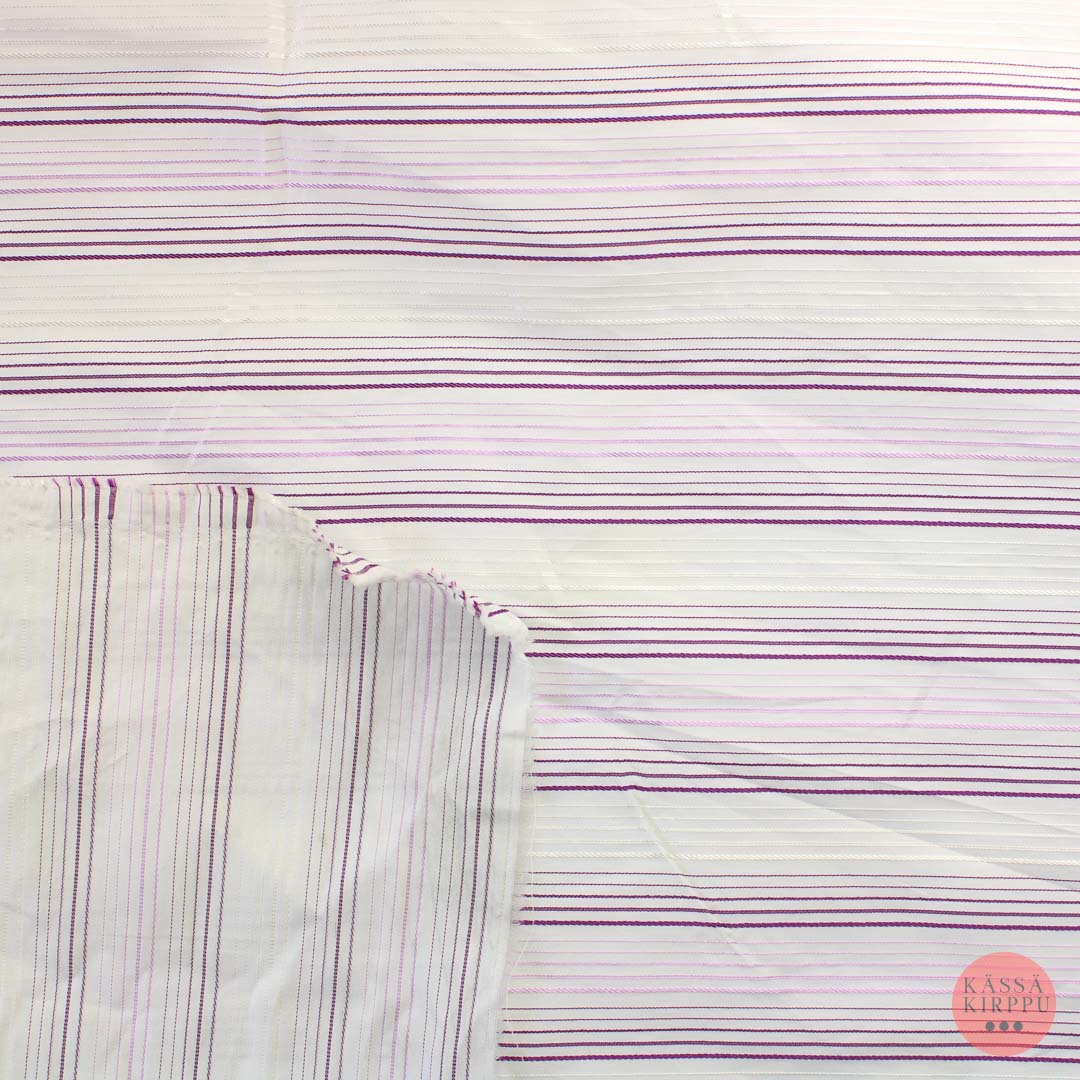 Voglia vaakaraitainen joustava violetti Puuvillasekoite - Mittamyynti