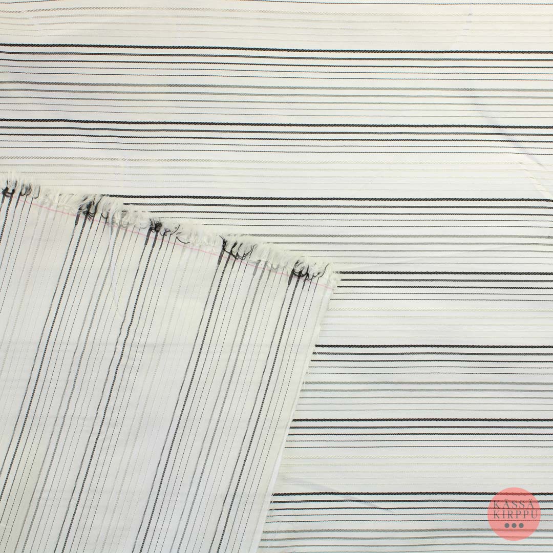 Voglia vaakaraitainen joustava musta-valkoinen Puuvillasekoite - Mittamyynti