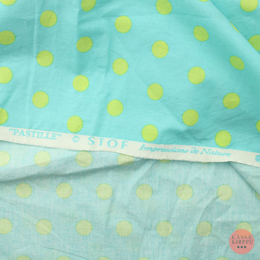 Turkoosi keltapilkullinen Puuvilla - Pala