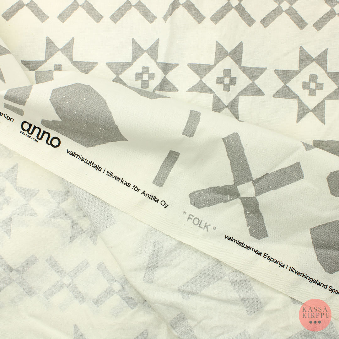 Valkoharmaa kuviollinen Puuvilla - Pala