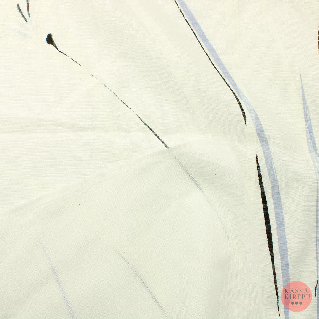 Valkoinen kuviollinen Valoverhokangas - Palapaketti