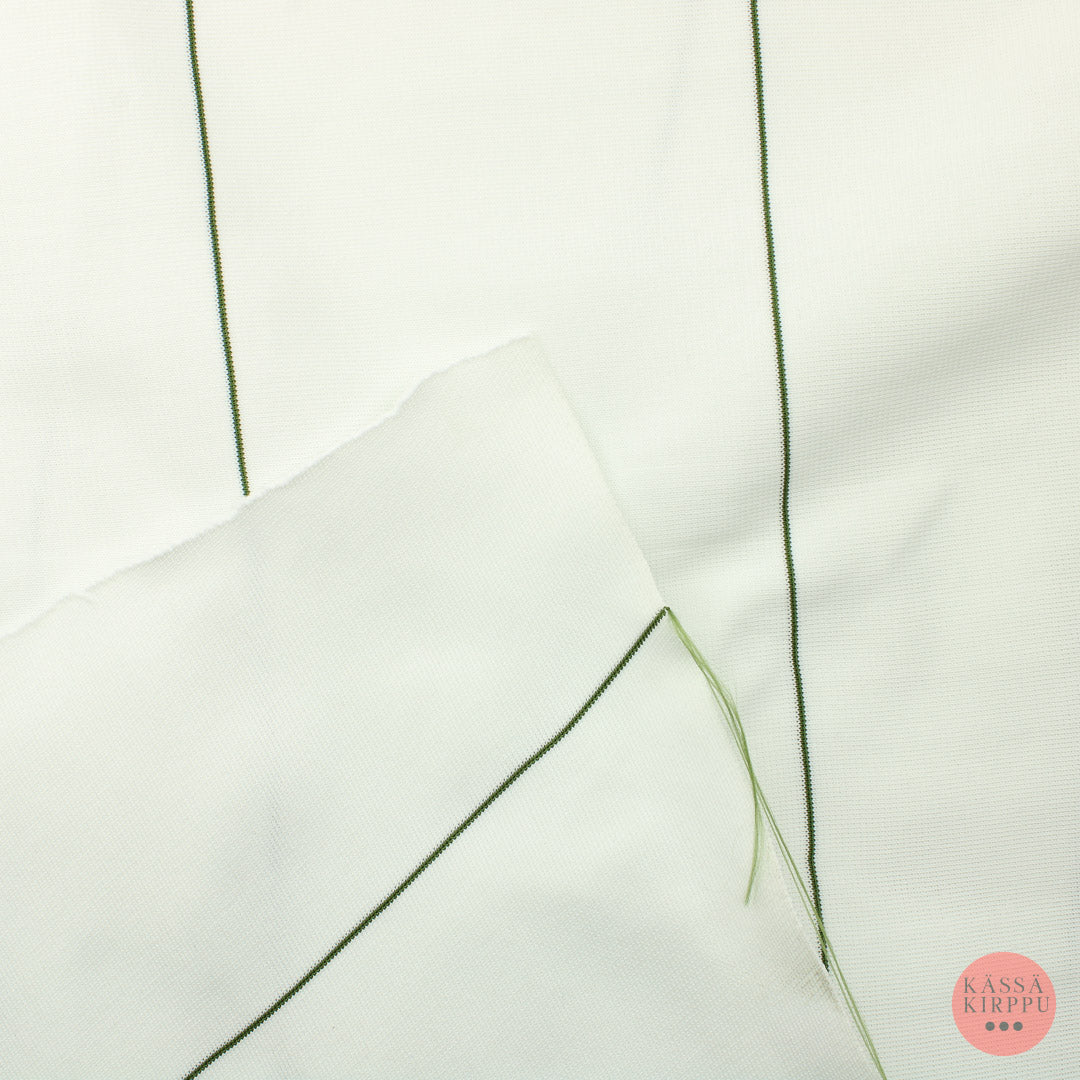 Valkoinen vihreäraitainen Neulos - Mittamyynti